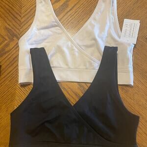 NWT 2 Piece Bundle Nursing Bras Beige & Black Size S